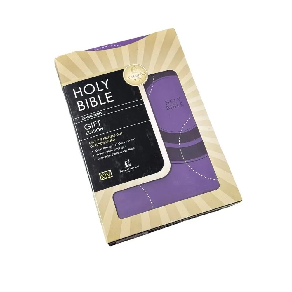 Thomas Nelson Holy Bible Gift Edition Purple Leather Soft Cover KJV